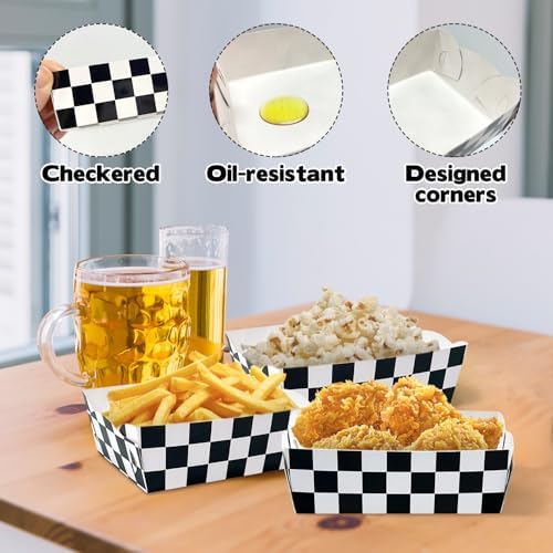 Rainmae 48 Pcs Race Car Food Boats Party Trays