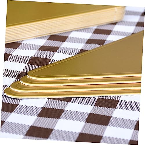 100pcs Triangle Cake Serving Base Mats Golden Cardboard Disposable Mousse Tray for Cakes and Events