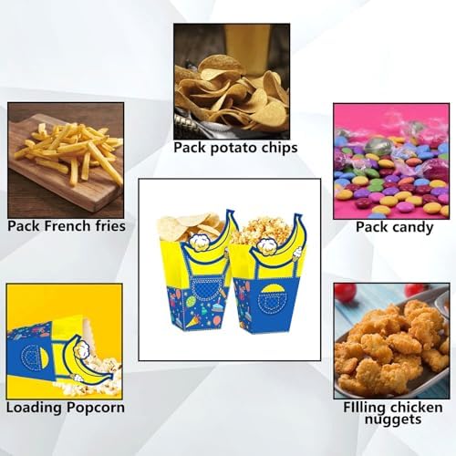 Cartoon Yellow Popcorn Boxes 16pcs for Birthday Parties