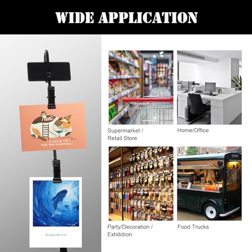 4 Pack Hanging Merchandise Strips with Hooks and Clips Black