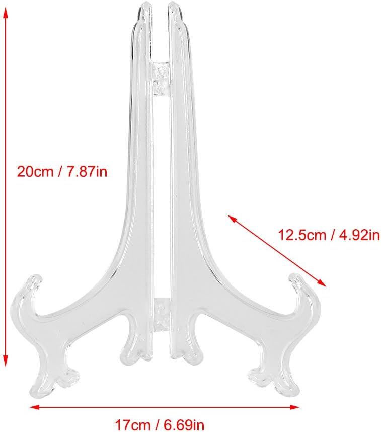 Youthink Clear Plastic Plate Display Stand with Foldable Design and Adjustable Hinges