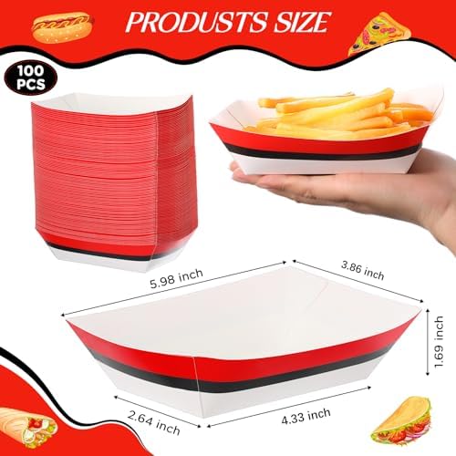 Baderke 100 Pcs Disposable Food Trays for Parties