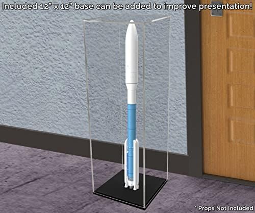 Marketing Holders Acrylic Display Riser Box 12x12x32 Clear Cube with Black Base