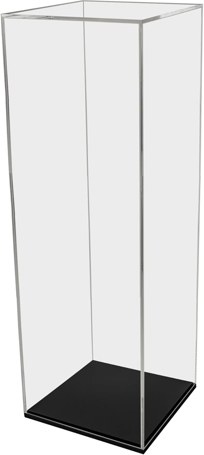 Marketing Holders Acrylic Display Riser Box 12x12x32 Clear Cube with Black Base