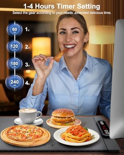 AUTOPkio Electric Warming Tray with 5 Temperature Settings and 4H Auto Shut-Off Timer