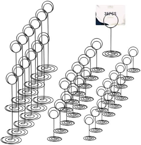 36 Pcs Black Table Number Holders with 3 Sizes
