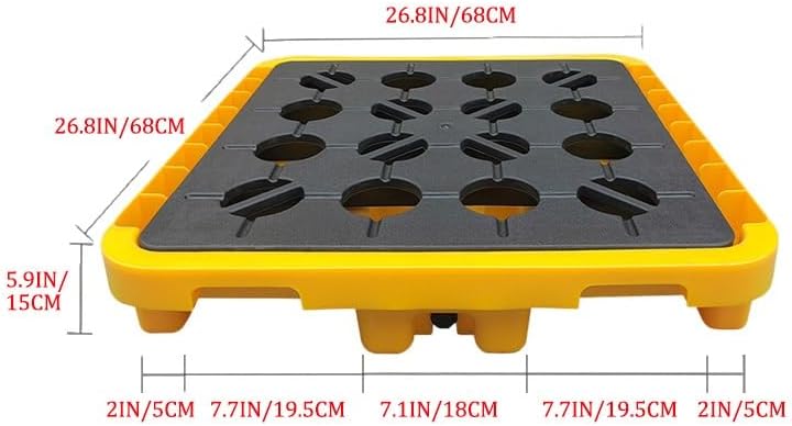 Yellow Stackable Oil Drum Spill Tray Containment Platform