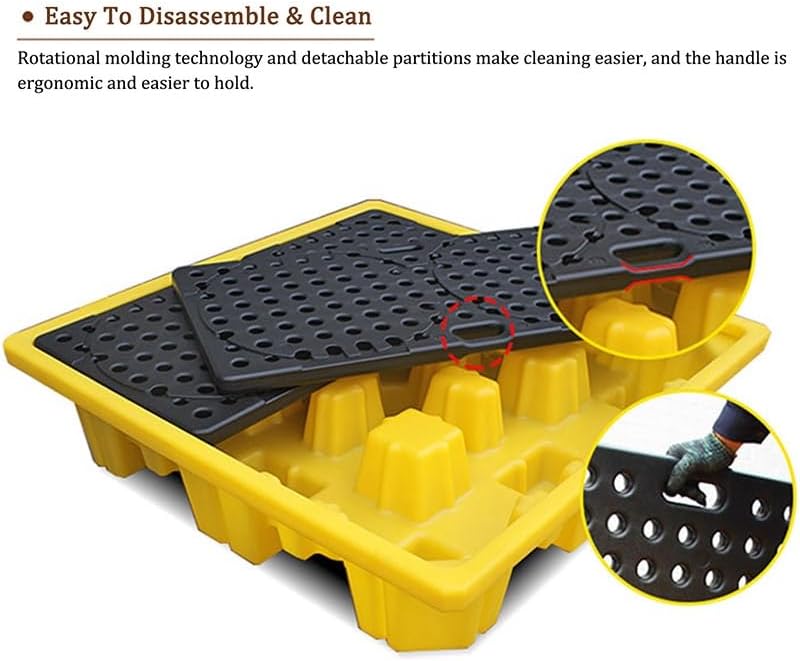 Spill Containment Platform with Display Pedestal Yellow 1 Piece