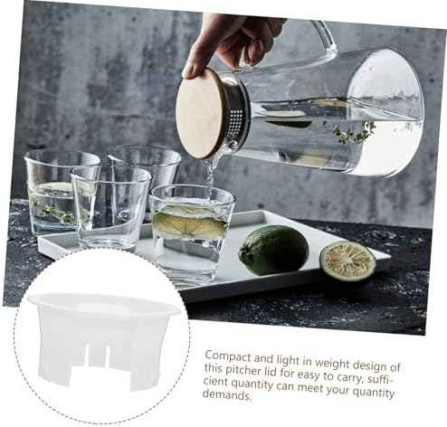 2pcs White Plastic Pitcher Lids Replacement Covers for Beverage Jugs