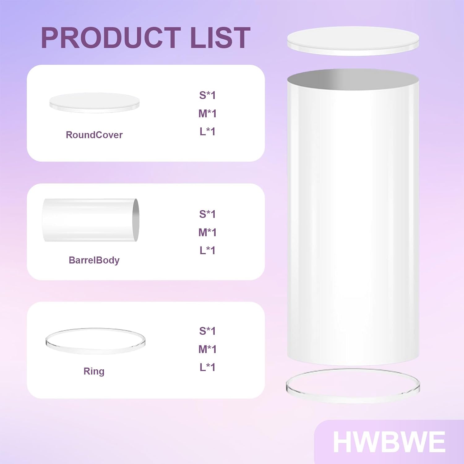 3 Pcs Cylinder Stands for Party Decor and Cake Displays