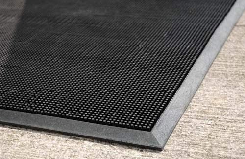 Durable Corporation 396S1624BK Heavy Duty Rubber Fingertip Entrance Mat Black
