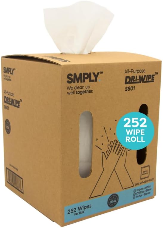 Dri-Wipe S601 by SMPLY Brands 252 Wipes All-Purpose Disposable Cleaning