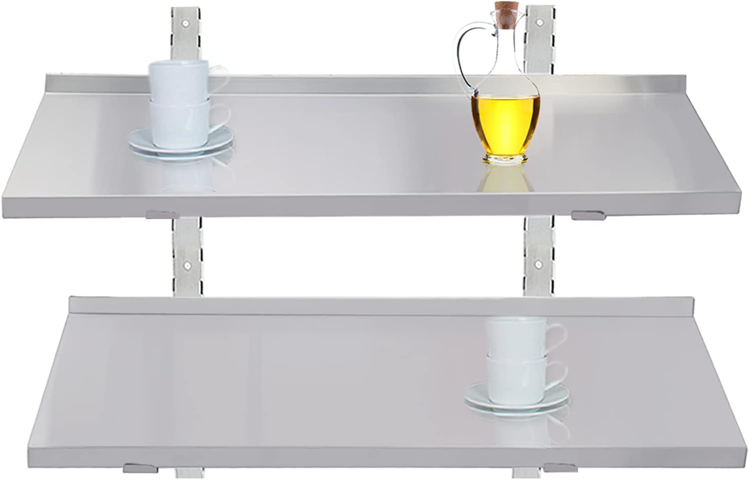 DULNICE Stainless Steel Shelf 394 x 126 Commercial Floating Wall Shelf with Brackets 154lbs Capacity