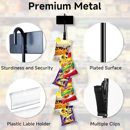 Hanging Merchandise Strips with 6 Clip Holders 4 Pack