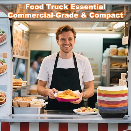 2lb Paper Food Trays 105pcs Multicolor Serving Trays for Fries and Snacks