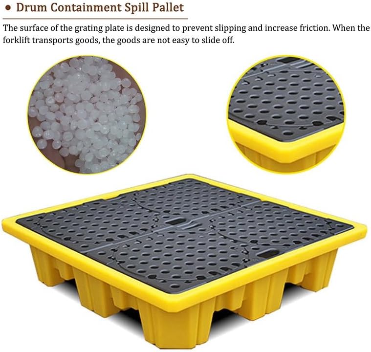Spill Containment Platform with Display Pedestal Yellow 1 Piece