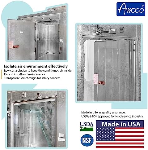 Awoco 38 x 84 Inch Vinyl Strip Curtain Kit