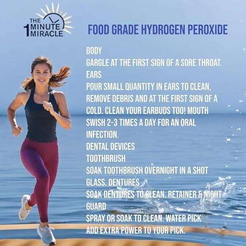 12 Food Grade Hydrogen Peroxide with Dropper Bottle