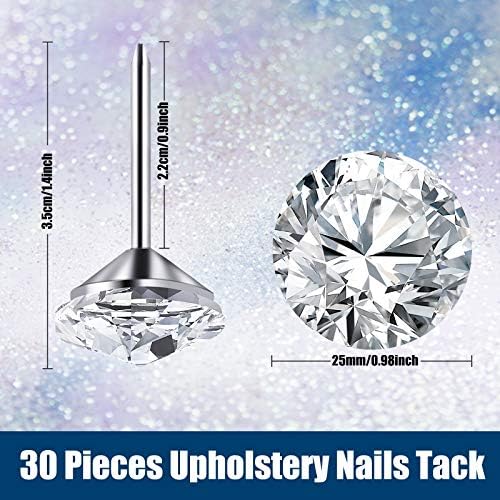 30 Piece Crystal Upholstery Tacks for Furniture Decorations