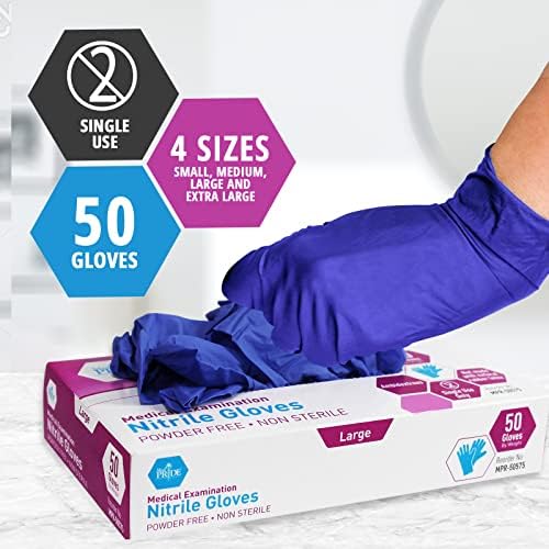MED PRIDE Nitrile Exam Gloves - 1000 Gloves Bulk Pack