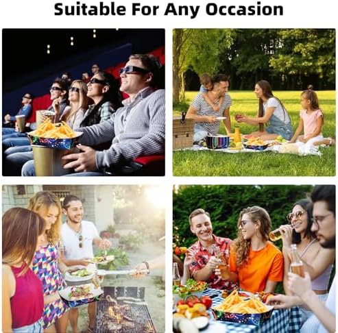 KERINGO Neon Food Trays 50 Pack 3Lb Glow in Dark Plates