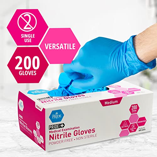 Medpride Medical Nitrile Gloves Medium Box 200 Blue