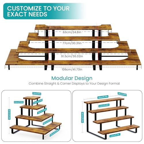 ELITEROO 4 Tier Display Riser Stand for Retail and Home Use