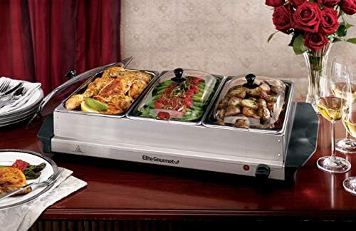 Elite Gourmet EWM-6171 Triple 25 Qt Trays Food Warmer
