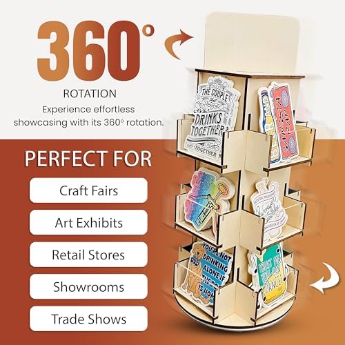 3 Tier Rotating Display Stand with 4-Sided Base
