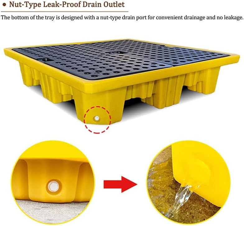 Spill Containment Platform with Display Pedestal Yellow 1 Piece