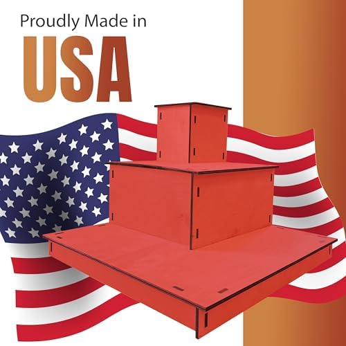 3-Tier Wooden Display Stand Portable Customizable