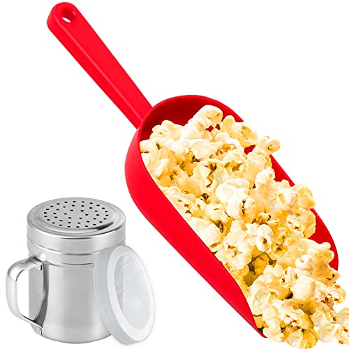 CUSINIUM Red Popcorn Scoop and Salt Shaker Bundle