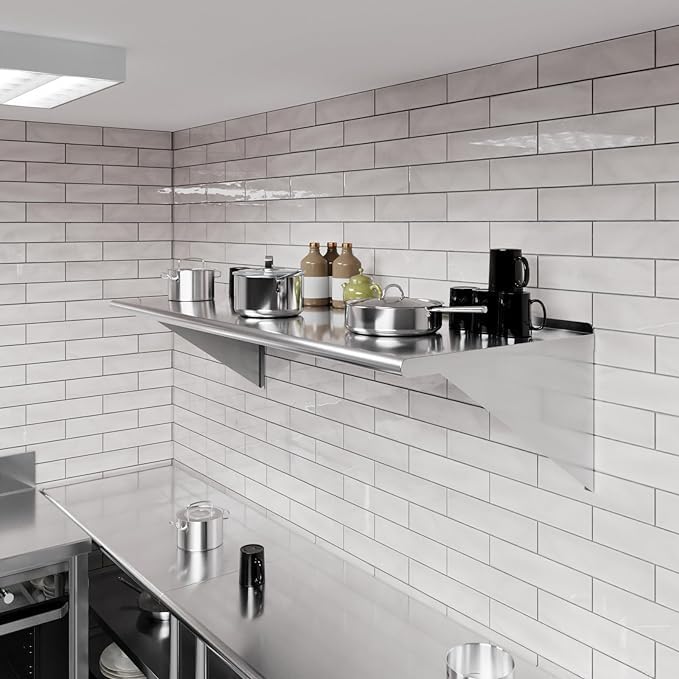 Heavy Duty Stainless Steel Wall Shelf 24x60