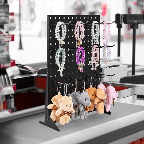 VEVOR Pegboard Display Stand 2 PCS Black 17x13 Inch with 30 Hooks
