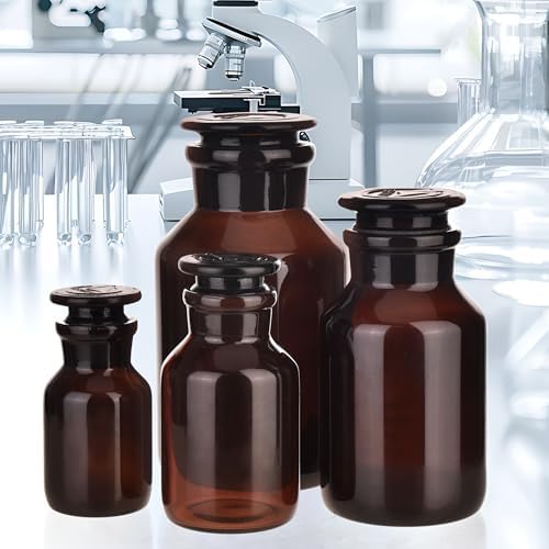 Amber Glass Reagent Bottle With Ground Stopper 125ML