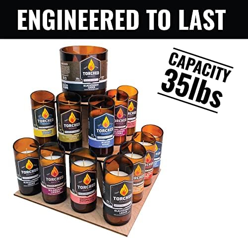 Torched 3-Tier Corner Display Stand with Shelves