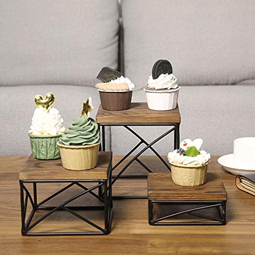 MyGift Modern Tabletop Dessert Stand Risers Set of 3