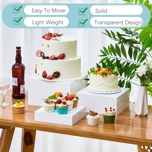Sintuff 5 Pcs Acrylic Display Risers for Food and Jewelry