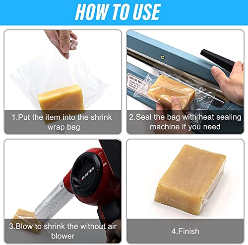 500Pcs 4x6 Inch Clear PVC Shrink Wrap Bags Kit