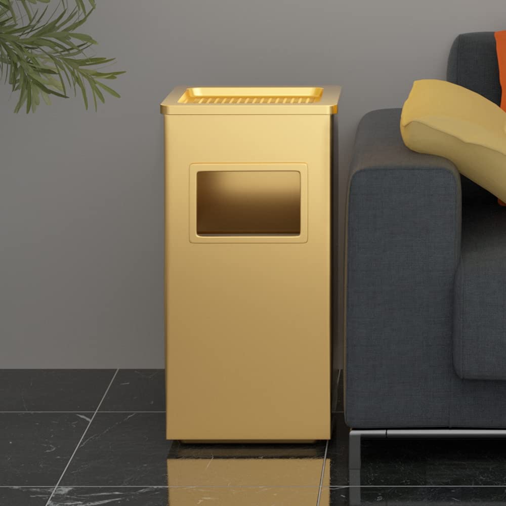 BEAMNOVA Trash Can Black Stainless Steel Durable Indoor Outdoor