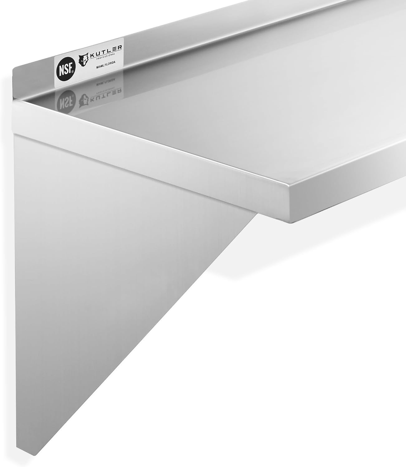 KUTLER Stainless Steel Shelf 18x72 NSF Commercial Wall Mount