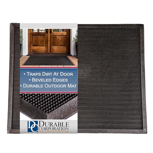 Durable Corporation 396S1624BK Heavy Duty Rubber Fingertip Entrance Mat Black