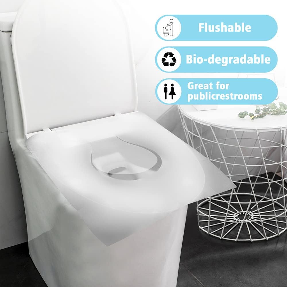 XL 100PCS Toilet Seat Covers - Flushable Disposable Travel Essentials