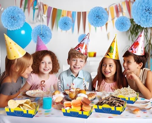 24Pcs Yellow Cartoon Food Serving Tray Birthday Party Decor