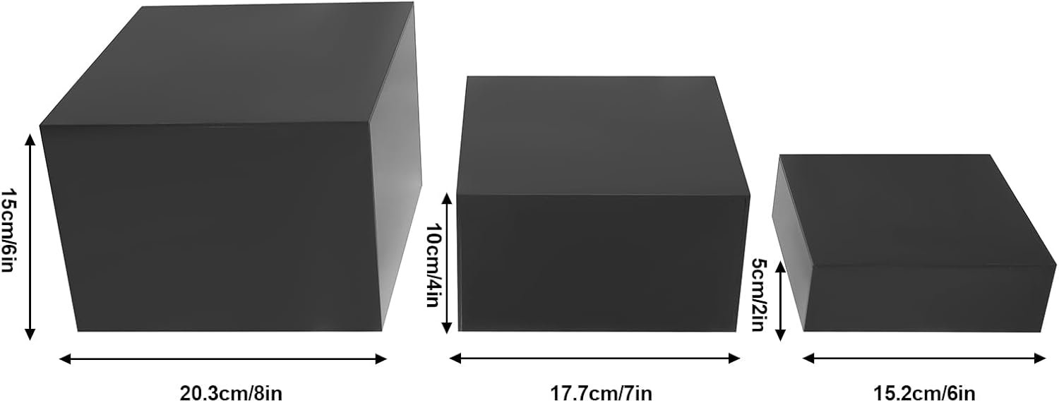 3pcs Buffet Risers Display Stand Set Black