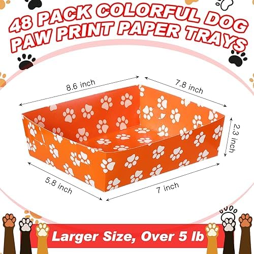 Mifoci 48 Pcs Dog Paw Party Food Trays