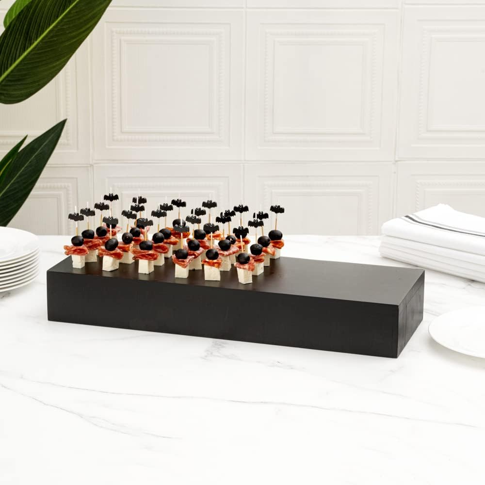 Restaurantware 205 x 7 x 325 Inch Display Riser Black Bamboo