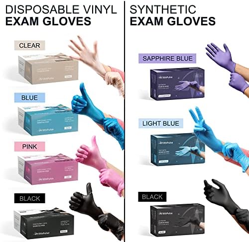 FifthPulse Black Vinyl Disposable Gloves