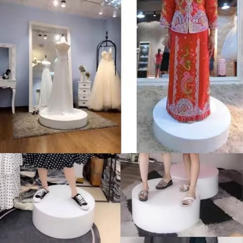 Round Cylinder Pedestal Stand for Display Black 40cm