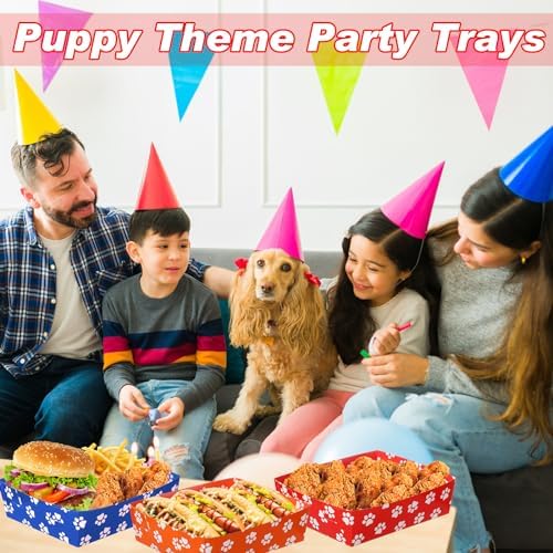 Mifoci 48 Pcs Dog Paw Party Food Trays